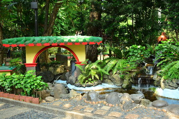 Chinese garden pond at Rizal park in Manila, Philippines