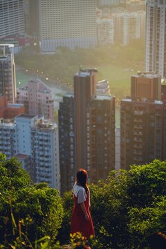 Girl Alone On Braemer Hill Hong Kong