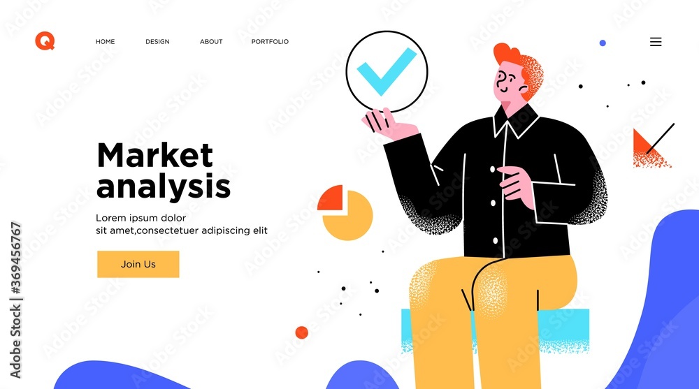 Wall mural presentation slide template or landing page website design. business concept illustrations. modern f