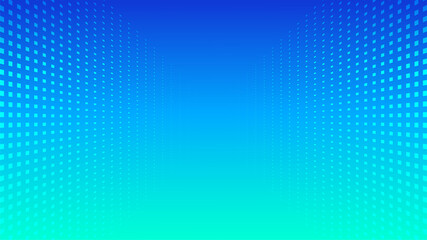 Abstract halftone perspective blue gradient minimal background. Vector trendy backdrop for presentations, banners