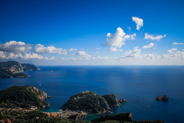 Panoramic view of Paleokastritsa bay, Corfu, Greece