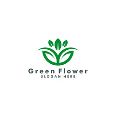 Abstract flower logo template. Nature icon symbol logotype design vector illustration