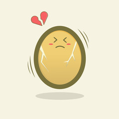 egg design illustrations are having a break, mascot design illustrations, heartbreak concepts, cute illustrations