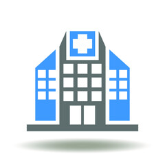 Medicine Clinical Center Icon Vector. Private Clinic Sign. Modern Hospital Building Logo.