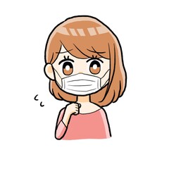マスクをしている女性