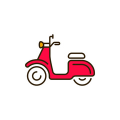 Scooter color line icon. City transport rental. Pictogram for web, mobile app, promo. UI UX design element.
