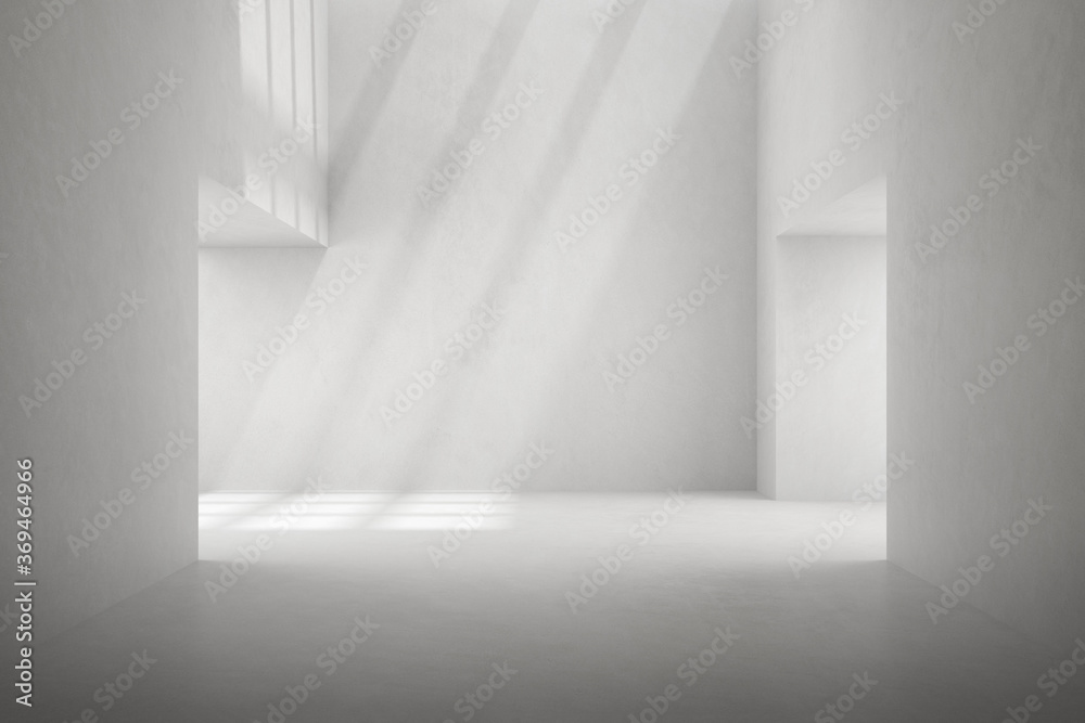 Poster Abstract architecture space, Empty interior with concrete wall. 3d render.