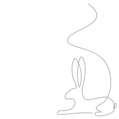 Bunny silhouette. Farm animal vector illustration