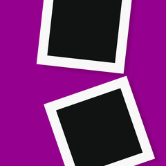 square photo frames on a bright background