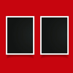 square photo frames on a bright background