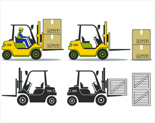 A collections of forklift icon / vector file