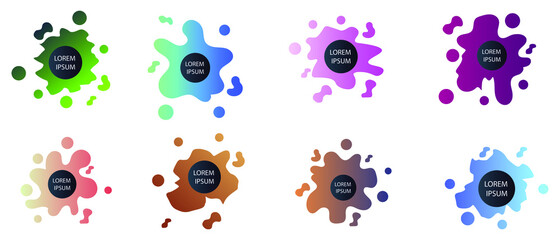 Obraz premium Set of modern abstract vector banners. Multicolor flat geometric shapes. Geometric gradient figures, trendy dynamic elements.