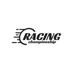 Racing championship logo design incorporated with speedometer icon