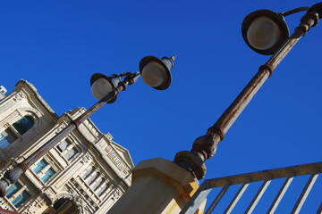 Fototapeta na wymiar Street lamp in Balluta bay, Malta