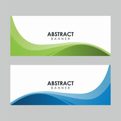 Abstract Colorful Stylish Banner Design Template Vector, Professional Modern Graphic Banner Element with Blue and Green Wavy Background