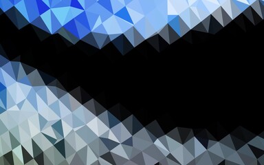 Dark BLUE vector abstract mosaic backdrop. Shining illustration, which consist of triangles. Textured pattern for background.