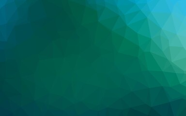 Dark Blue, Green vector shining triangular template. Colorful illustration in Origami style with gradient.  Completely new template for your business design.