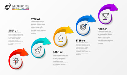 Infographic design template. Creative concept with 5 steps