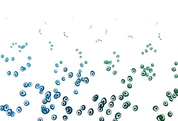 Light Blue, Green vector pattern with spheres.