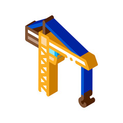 engineering crane icon vector. isometric engineering crane sign. color isolated symbol illustration