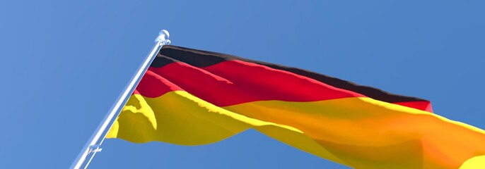 3D rendering of the national flag of Germany waving in the wind