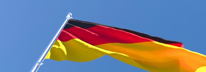 3D rendering of the national flag of Germany waving in the wind