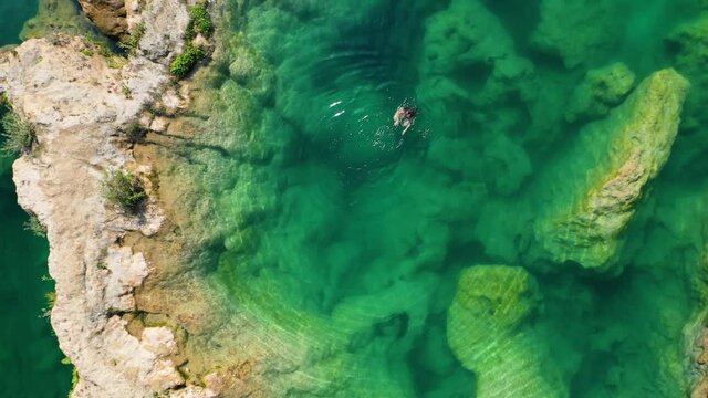 Aerial view of El Salto waterfalls in San Luis Potosi, Mexico.