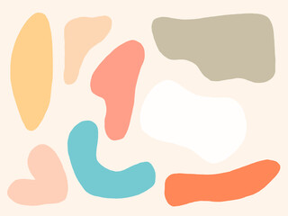 Set of modern vector - Graphic elements with hand drawn organic shapes. Minimal contemporary design perfect for prints, branding design, covers and package. 