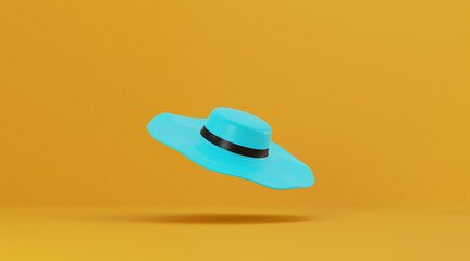 isolated on yellow background. travel concept. minimal style with copy space. 3d rendering.