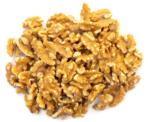Studio photo of walnuts on white background
