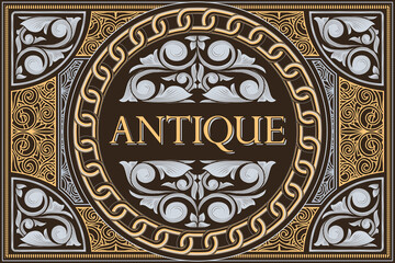 Vintage decorative ornate label design