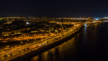 city of Palma de Mallorca at night