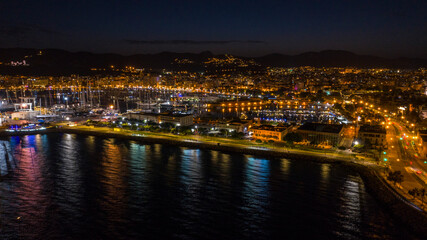 city of Palma de Mallorca at night