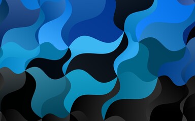 Light BLUE vector background with bent ribbons. Colorful abstract illustration with gradient lines. A completely new marble design for your business.