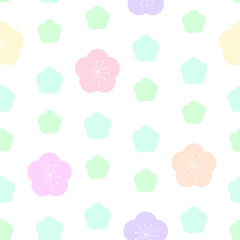 パステル梅　シームレスパターンC