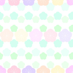 パステル梅　シームレスパターンF