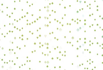 Light Green, Yellow vector template with poker symbols.
