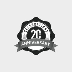 20 Th Anniversary Celebrations Vector Template Design Illustration