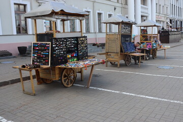 tent with souvenirs at Minsk street