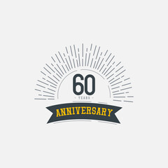60 Years Anniversary Celebrations Vector Template Design Illustration