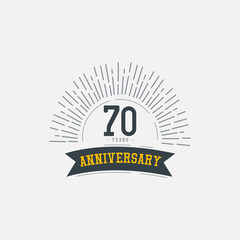 70 Years Anniversary Celebrations Vector Template Design Illustration