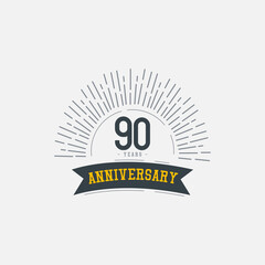 90 Years Anniversary Celebrations Vector Template Design Illustration