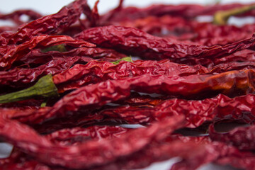 dried red hot chili peppers
