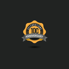 100 Th Anniversary Celebrations Vector Template Design Illustration