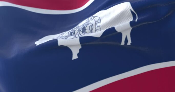 Flag of Wyoming state, United States of America. Loop