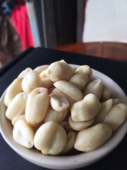 Peeled peas are a food that can used for many desserts