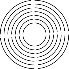 Obraz premium Lines in Circle Form for comic books . Explosion background . Vector Illustration .Technology round Logo . Circular Design element . Abstract Geometric shape . Sunburst .