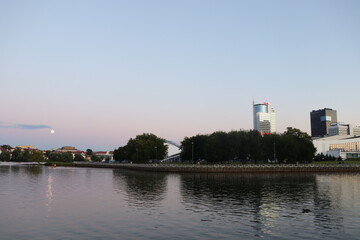 Naklejka premium MInsk city downtown at sunset time view