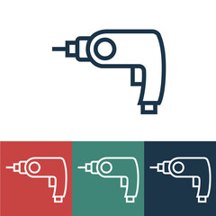 Linear vector icon with electric screwdriver