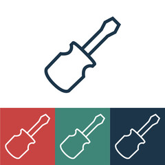 Linear vector icon with screwdriver